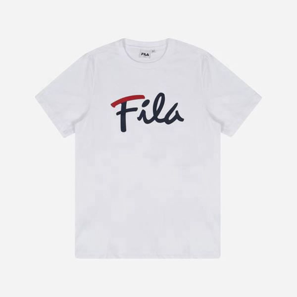 Fila Tričká Damske Biele - Cursive Logo S/S Vypredaj - Slovakia 85649-YNVK